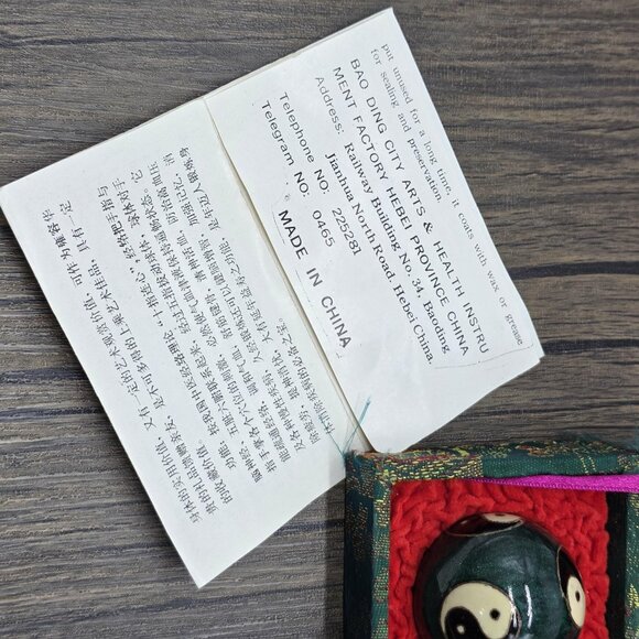 Chinese Baoding Health Balls Yin Yang Chimes Cloisonné Boxed Set De Stress Gift - Picture 4 of 12